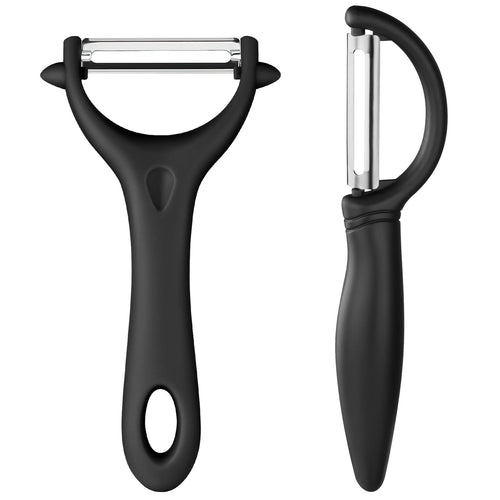 AUAUY 2PCS Universalschäler Sparschäler, Edelstahl, Y-Förmig, Schwarz&Grün