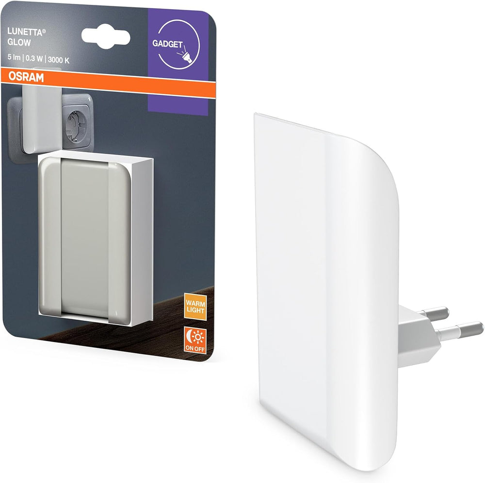 Osram Nachtlicht, indirektes Licht, 3000K, 5lm, 0,28W, Tageslichtsensor, Plug-and-Play, für Kinderzimmer und Wohnbereiche, Weiß
