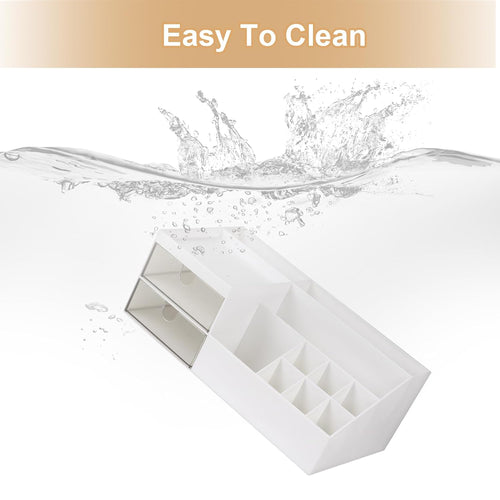 URAQT MakeUp Organizer, Kosmetik Organizer mit 2 Schubladen und 10 Fächern