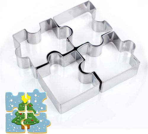 Puzzle Keksausstecher aus Edelstahl, 4 Stück