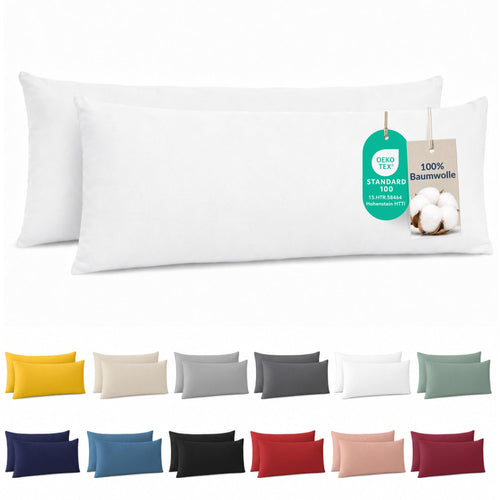 Dreamzie - Kissenbezug 40x40cm - 2er Set - 100% Baumwolle - Anthrazit