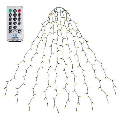 SALCAR Weihnachtsbaum Lichterkette 1,5m 200er LED mit 8 Girlanden, Warmweiß