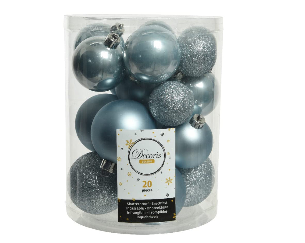Kaemingk Weihnachtskugeln Kunststoff 4-6cm Mix 30er Set - bruchsichere Christbaumkugeln Weihnachtsbaumkugeln für Weihnachten - Christbaumschmuck & Weihnachtsbaumschmuck - Rosmarin