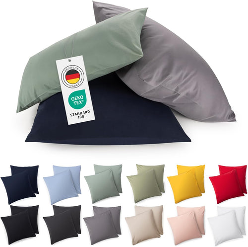 Jersey Kissenbezug 40 x 40 cm mit Reißverschluss, 2er Set, hellgrün