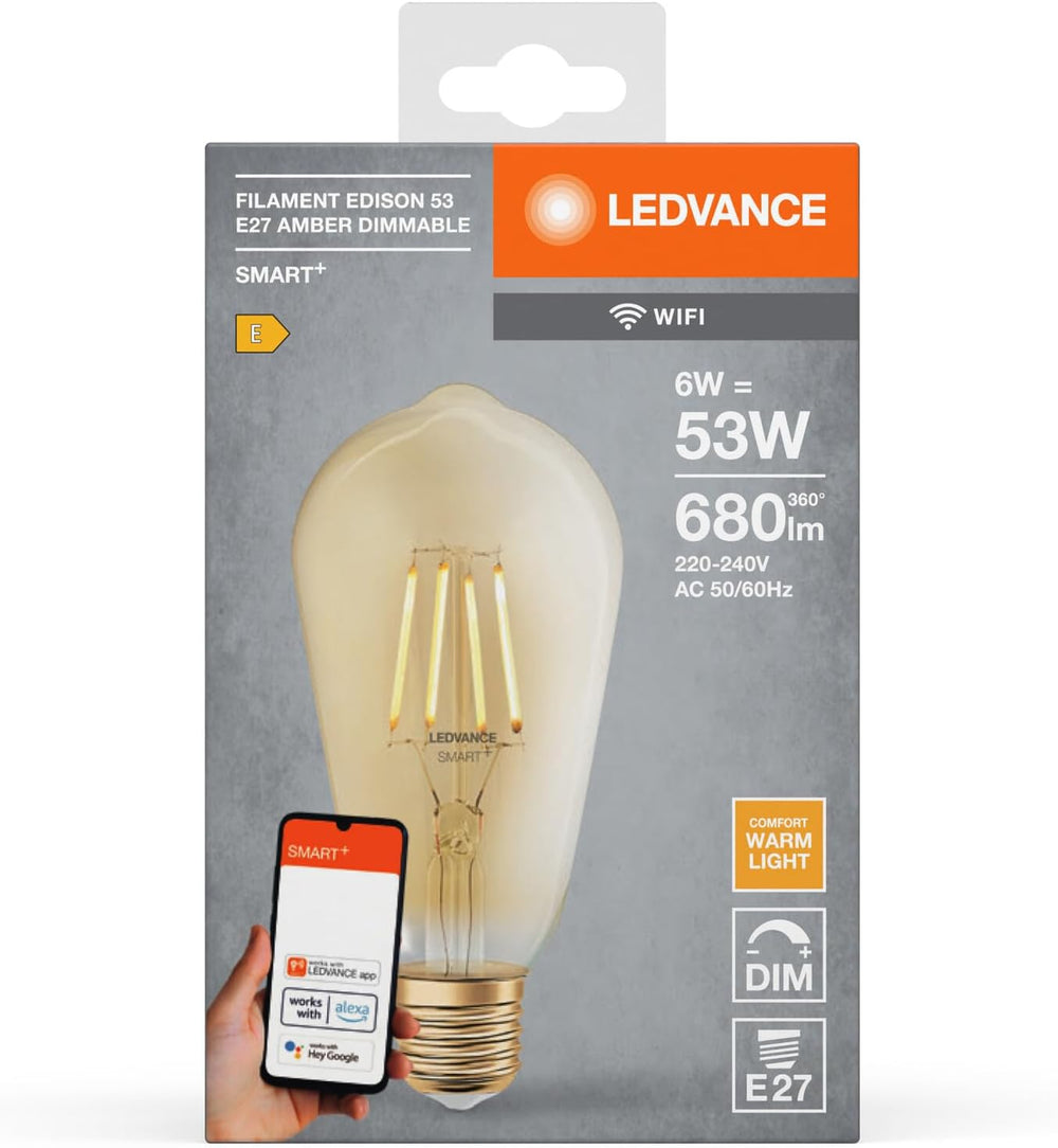 LEDVANCE SMART+ Filament Edison Dimmable Warmweiß 2400 K 6 W