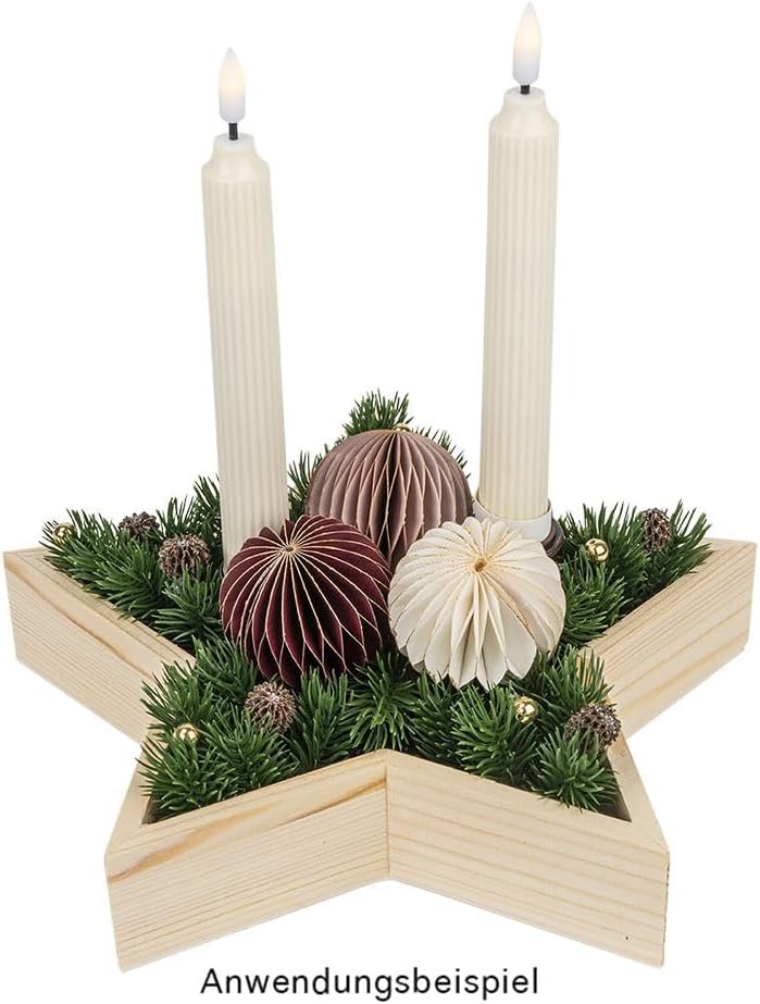 Ideen mit Herz LED-Stabkerzen | 2 Stück | künstliche Deko-Kerzen im Retro-Design | warmweiß | mit realistischem Flacker-Effekt und Timer-Funktion | batteriebetrieben (creme)