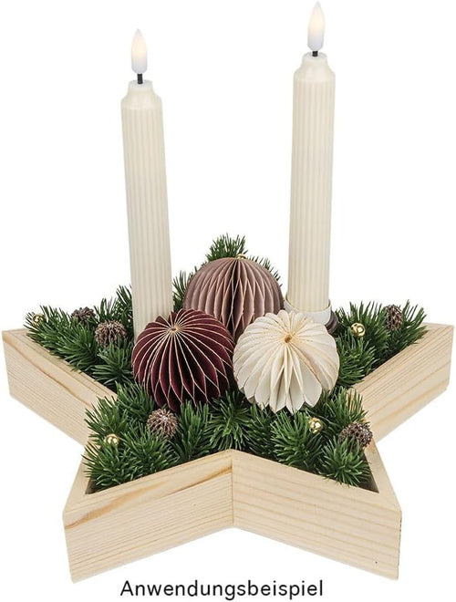 Ideen mit Herz LED-Stabkerzen | 2 Stück | künstliche Deko-Kerzen im Retro-Design | warmweiß | mit realistischem Flacker-Effekt und Timer-Funktion | batteriebetrieben (creme)