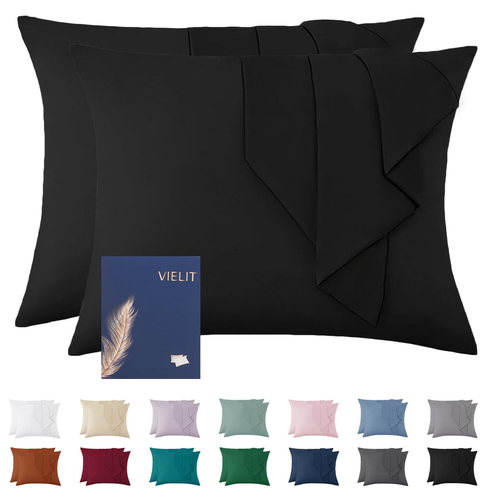 Vielit Kissenbezug 40 x 80 2pc Kopfkissenbezug Anthrazit Öko-Zertifikat