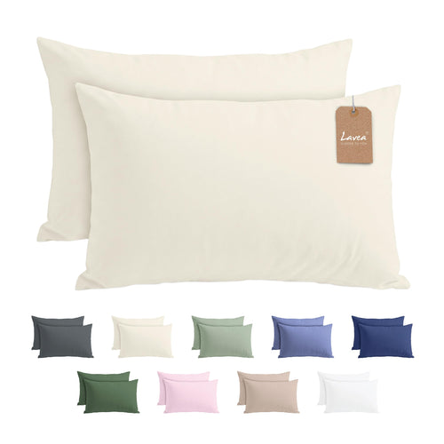 Lavea® 2er Set Kissenbezug - 40x40 - Eukalyptus