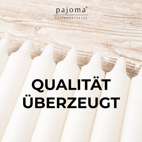 pajoma® 20x Geburtstagskerzen in Weiß - Hochwertige Spitzkerzen | Wachsgewicht: 10g, Brenndauer ca. 1 std. 95 x 13 mm | Premium Stabkerzen