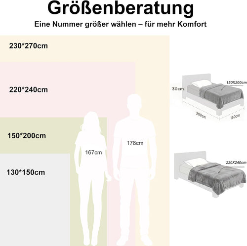 WAVVE Kuscheldecke Flauschig Decke Tagesdecke 150x200 - Sofadecke Grau