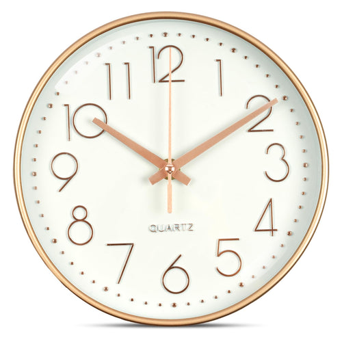 Aolso Wanduhr, geräuschlos und tickt Nicht, Batteriebetriebene runde Wanduhr, Digitale Wwanduhr, modernes Quarz-Design, für Wohnzimmer, Büro, Küche oder Kinderzimmer (Grau, 20CM)