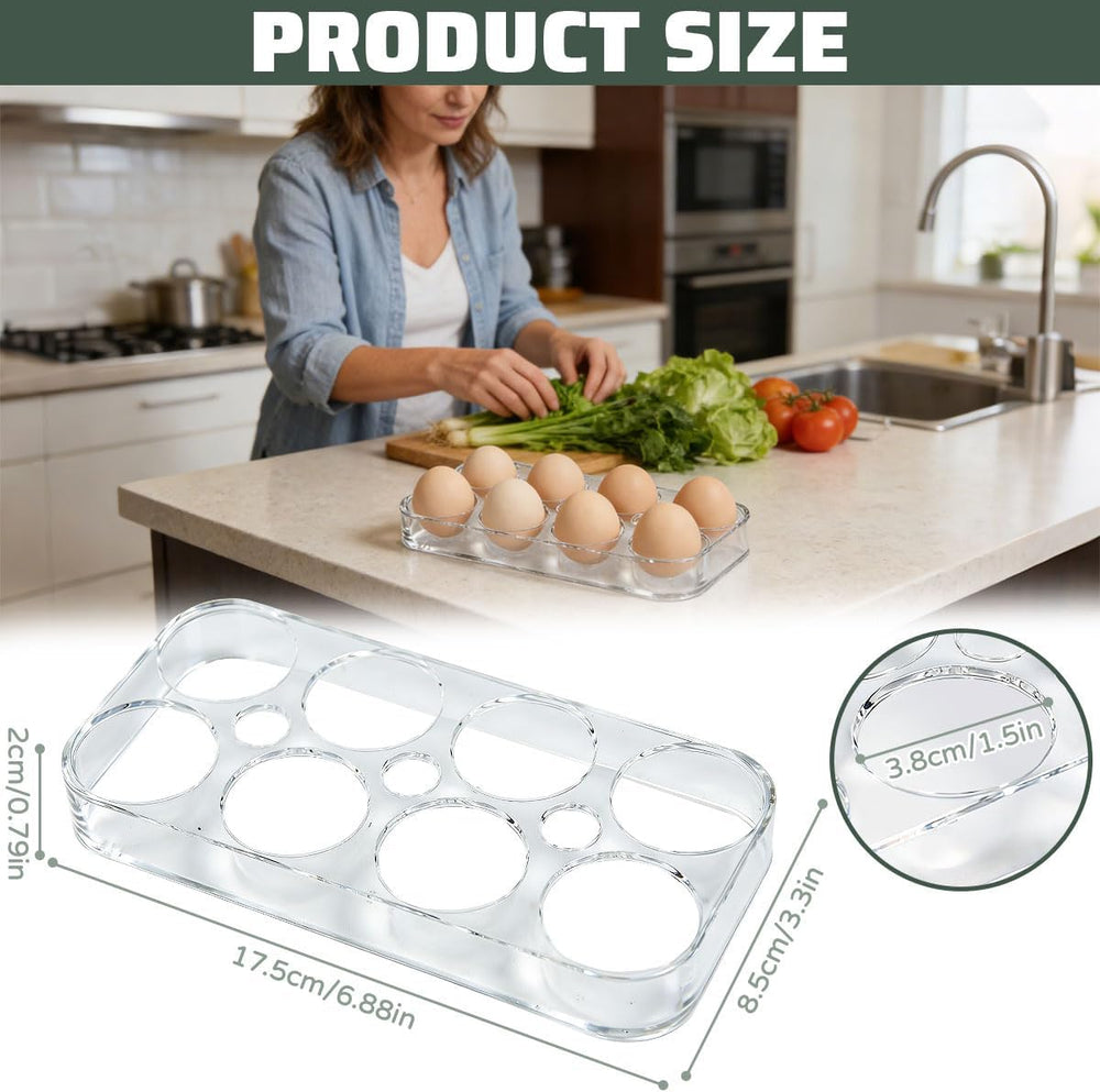 2 Stück Universal Eierhalter Eierablage für Kühlschrank 8 Eier Eierhalter Eieraufbewahrungsbox mit 8 Fächern platzsparend Organizer Eier aufbewahrung kühlschrank Eierbehälter für 8 Eier