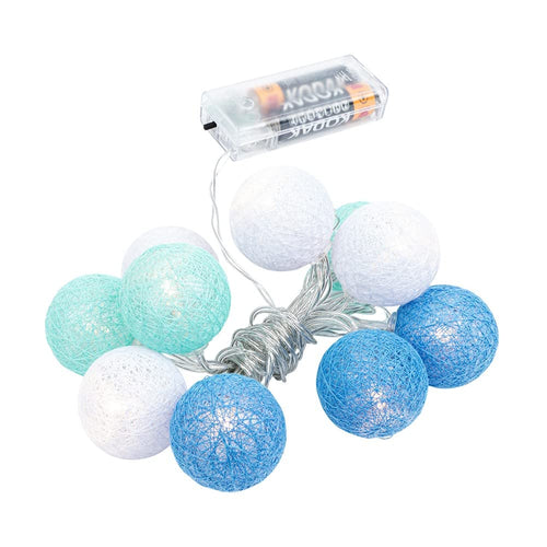 Ideen mit Herz Kugel-Lichterkette mit 10 LEDs | batteriebetrieben | 10 Baumwollkugeln in 3 Farben | Ø35 mm je Kugel | inkl. Timer (weiß, apricot, altrosa)