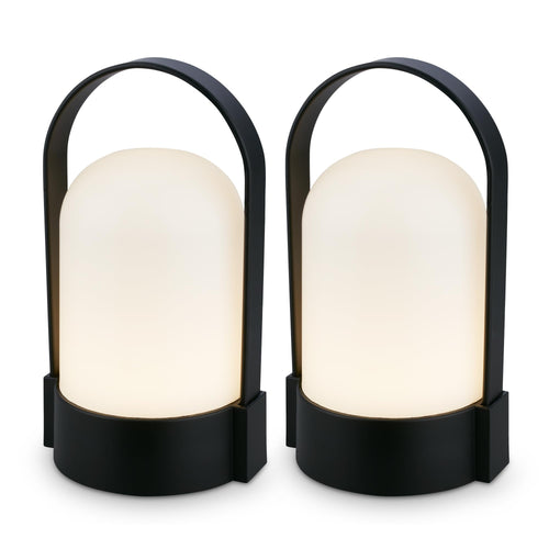 BRILONER - LED Tischlampe kabellos IP44 mit Touch, dimmbar in Stufen, USB-C, Akku tauschbar, Nachttischlampe, Leselampe, LED Lampe, Campinglampe, Tischleuchte, Akku Lampe, Outdoor, 9x8x15,5 cm, blau
