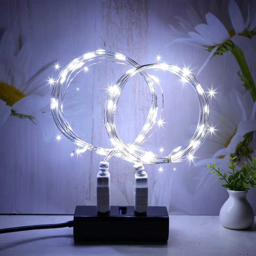 2 Stück LED Lichterkette, 20LED 2M / 6.6Ft USB lichterkette außen/innen Wasserdichte für Schlafzimmer, Hof, Hochzeit, Weihnachten, DIY etc (Warmweiß)