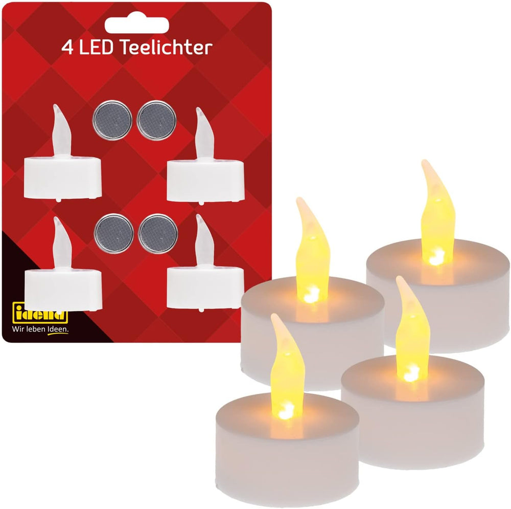 Idena LED Teelichter Warmweiß, 4 Stück