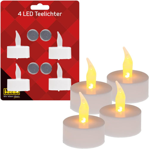 LED Teelichter warmweiß, 4 Stück
