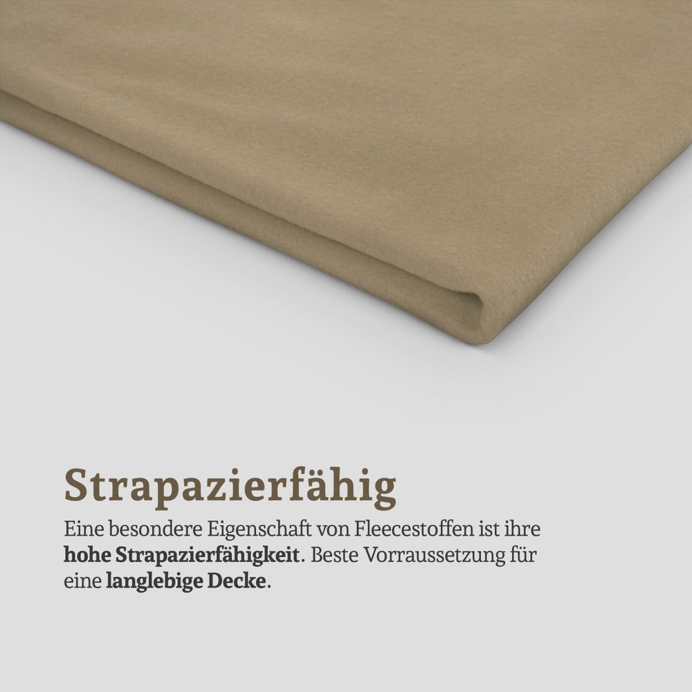 Bestlivings Fleecedecke 130x170 cm Taupe, angenehm wärmende Kuscheldecke