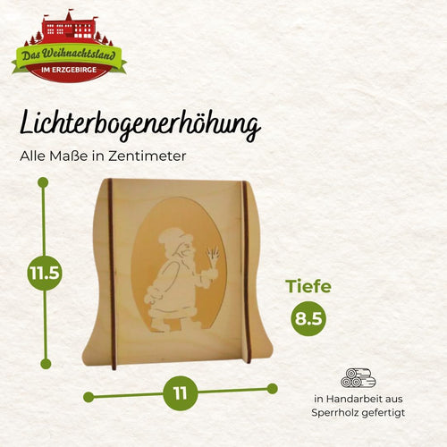 Lichterbogenerhöhung aus Holz 2er-Set – Motiv Weihnachtsmann