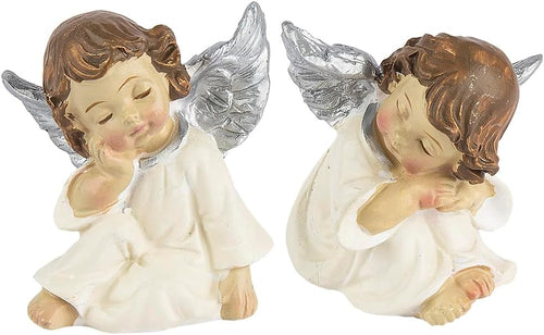 Ideen mit Herz Kleine Deko-Figuren Engel | Weihnachtsfiguren ideal zum Basteln oder als Tischdeko für Weihnachten | 2 Engel-Figuren | jeweils ca. 4,5 x 3,5 x 3 cm