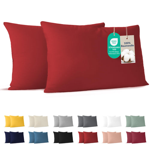 Dreamzie - Kissenbezug 40x40cm - 2er Set - 100% Baumwolle - Anthrazit