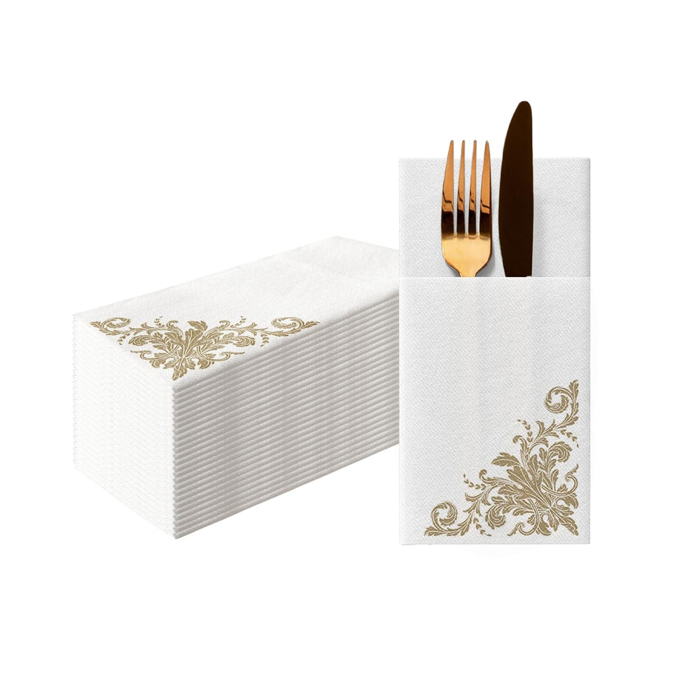 PAW Stoffähnliche Besteckservietten 1/8-Falz, 25 Stück - Beige