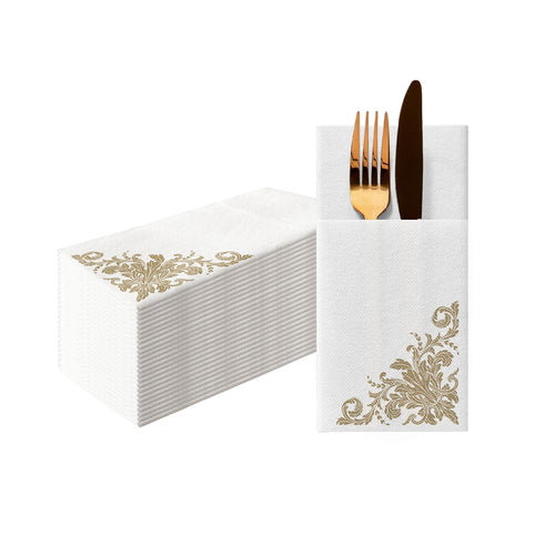 PAW Stoffähnliche Besteckservietten 1/8-Falz, 25 Stück - Beige