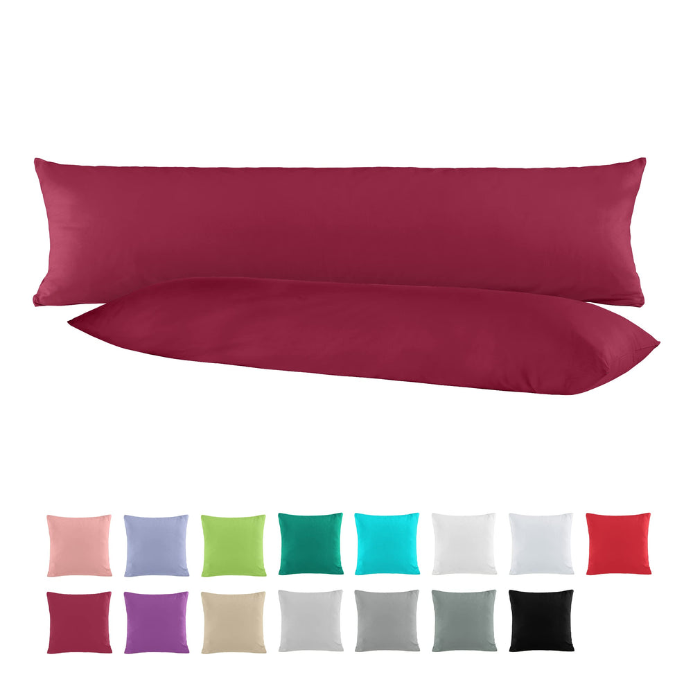 BaSaTex Baumwolle Renforcé Kissenbezug, 2er Pack, 40x40 cm, Bordeaux
