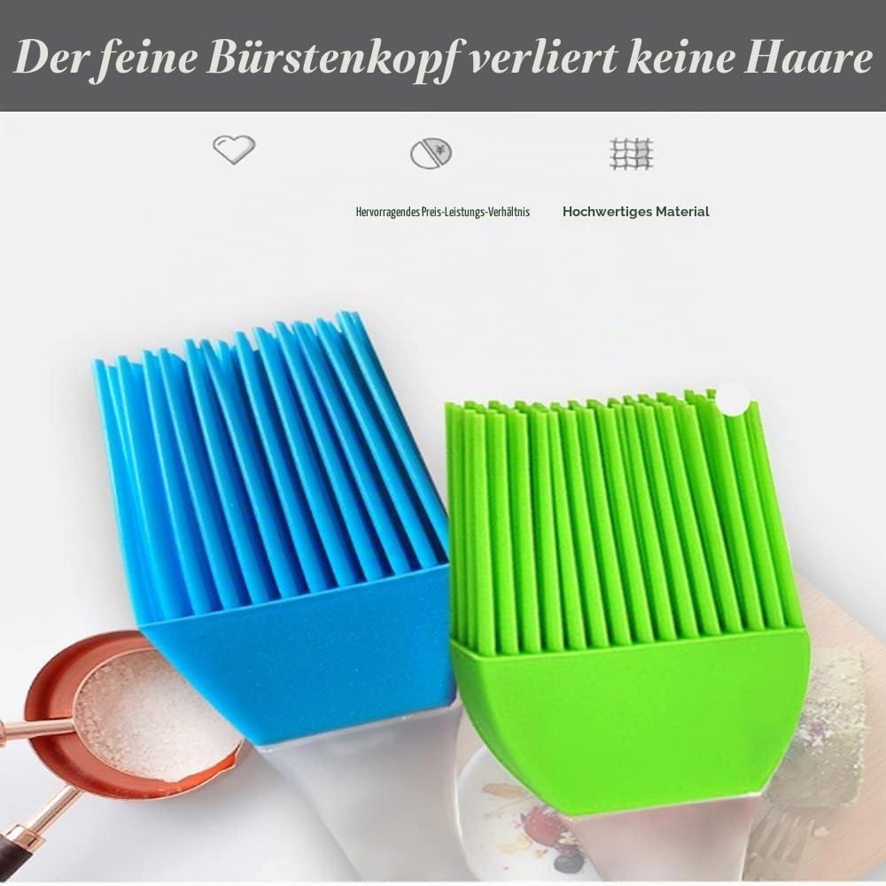 2 Stück Silikon Backpinsel, Küche Pastry Brush, Grillbürste Pinsel, Basting Gebäckbürste, BBQ Pinsel für Grillen, Gebäck, Rühren, Backen, Kochen