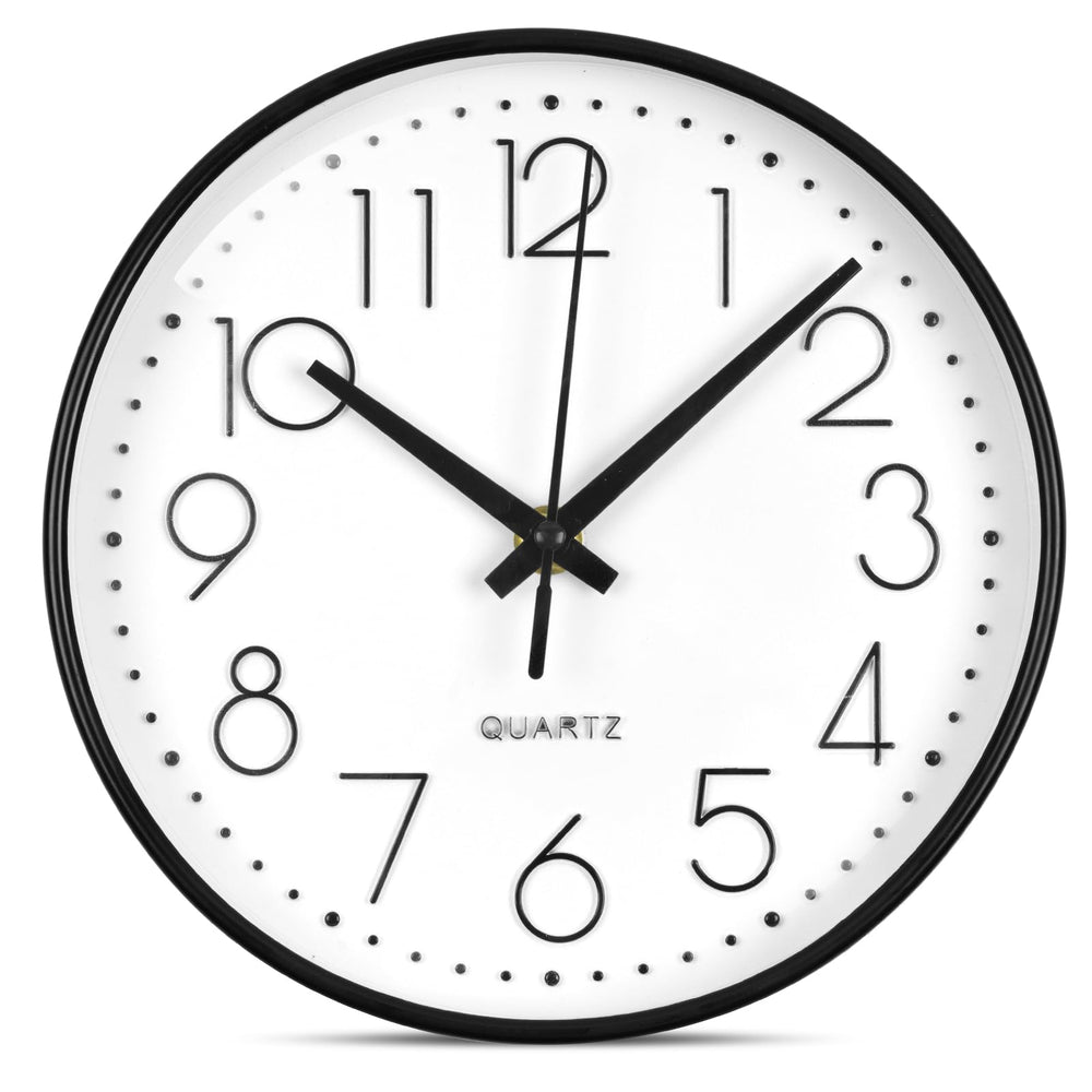 Aolso Wanduhr, geräuschlos und tickt Nicht, Batteriebetriebene runde Wanduhr, Digitale Wwanduhr, modernes Quarz-Design, für Wohnzimmer, Büro, Küche oder Kinderzimmer (Grau, 20CM)