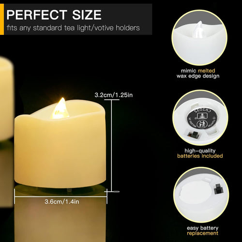 daphomeu LED Teelichter mit Flackernder Flamme, 14er Set für Hochzeitsdeko