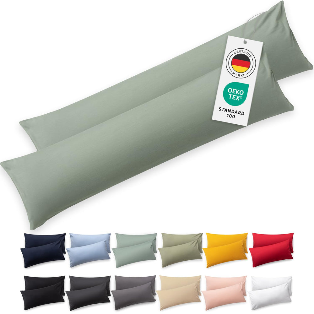 Blumtal Kissenbezug 40x40 cm (2er Set Kissenbezüge) - Grau - 100% Baumwoll-Jersey, Oeko-Tex Zertifiziert, Kissenhülle 40x40 - Jersey Kopfkissenbezug für Kissen 40x40 cm mit Reißverschluss