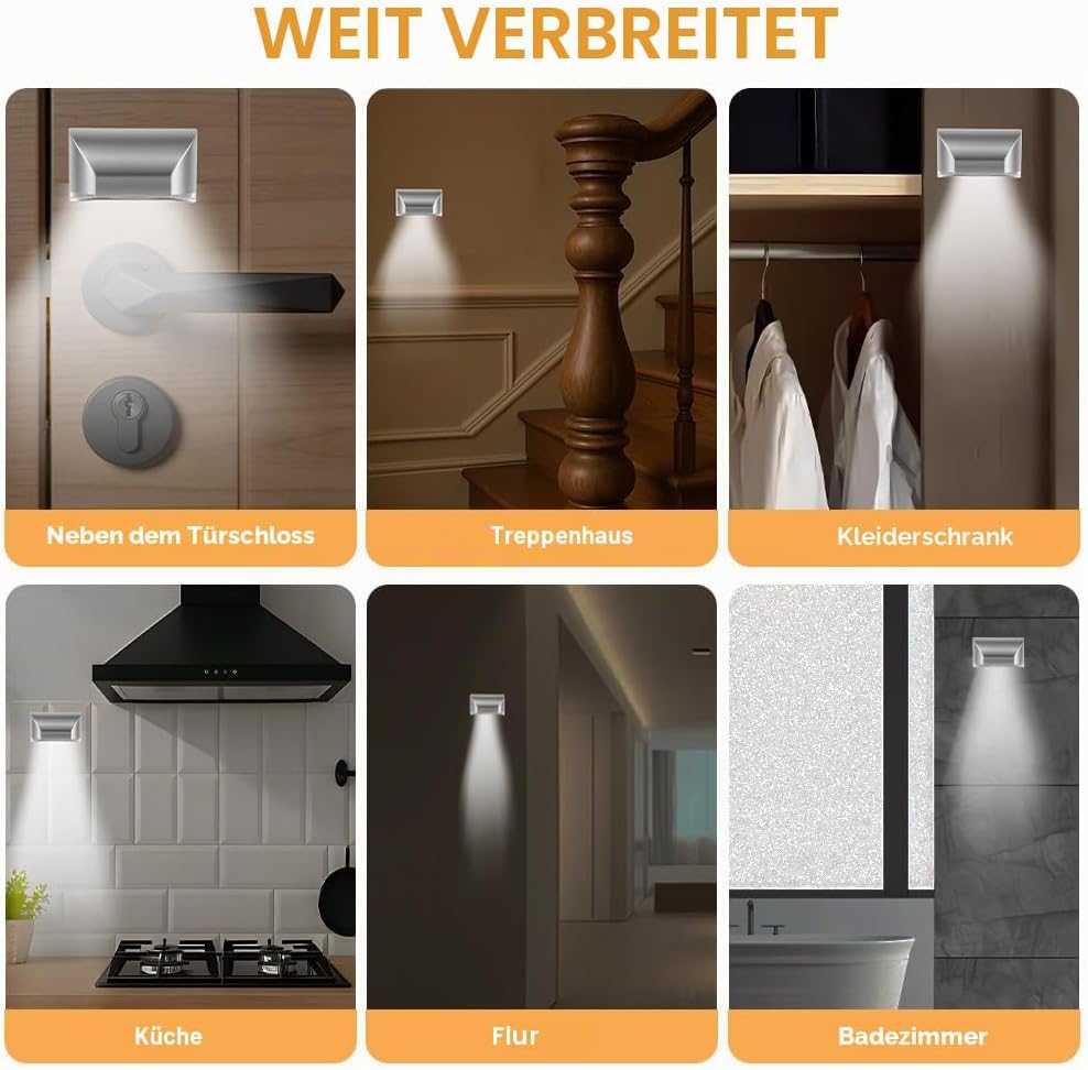 Keyhole Licht Lampe, IR Wireless Auto Sensor Bewegungsmelder Tür Schlüsselloch, 4 LED Birnen, Schlüsselloch-Lichtlampe, Tap Lights Nachtlicht-Wandlampe