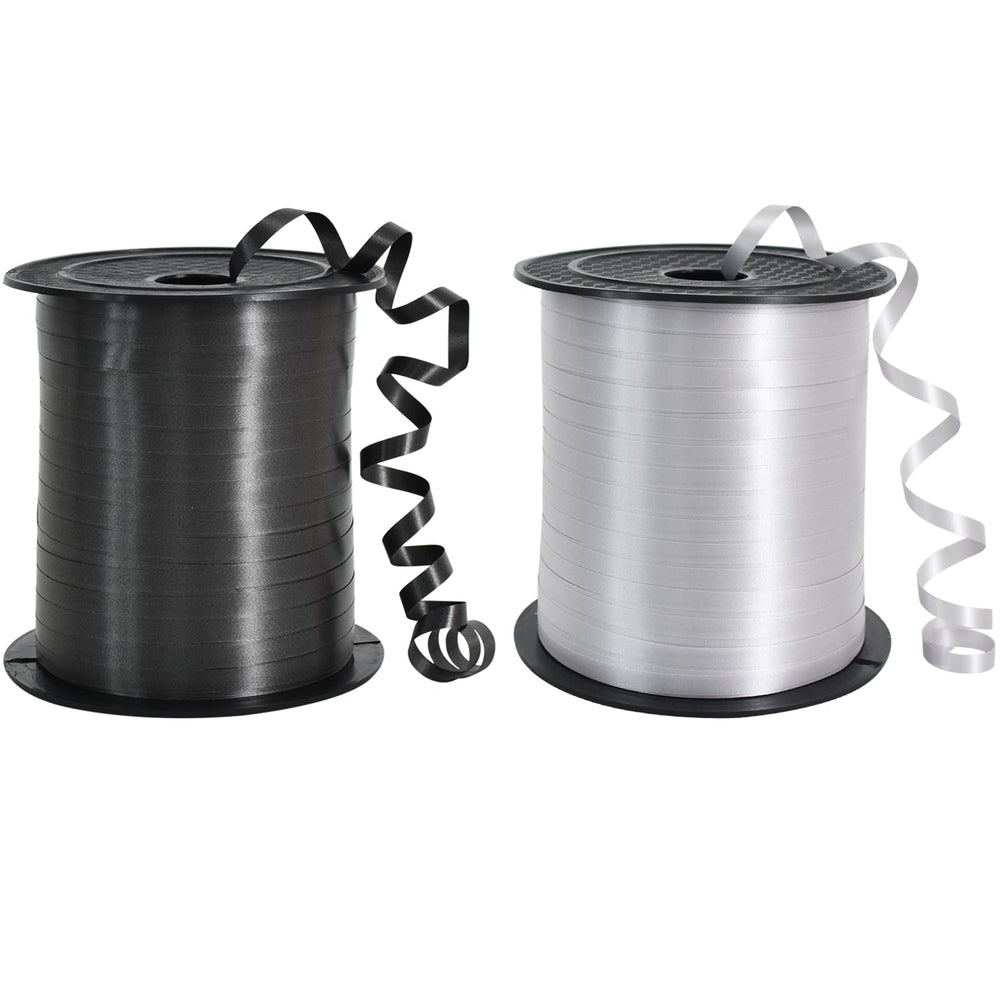 450 Meters Geschenkband Weiss - Gold 5mm Geschenkbänder luftballon schnur - luftballon band Luftballons Hochzeit Geschenkverpackung für Weihnachtsdeko, Ballonverschlüsse, Geschenkverpackung