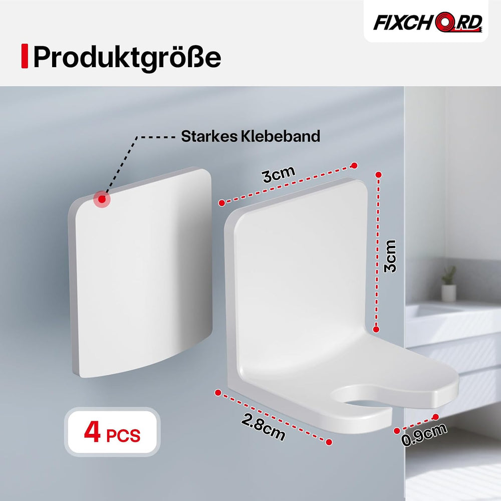 4 Pack Elektrische Zahnbürste Halterung, Selbstklebende elektrische zahnbürste Halter für die Wandmontage, Zahnbürstenhalter für die Aufbewahrung im Badezimmer, weiß