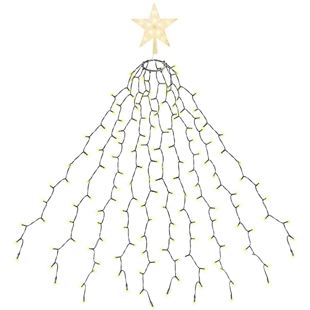 SALCAR Weihnachtsbaum Lichterkette 1,5m 200er LED mit 8 Girlanden, Warmweiß