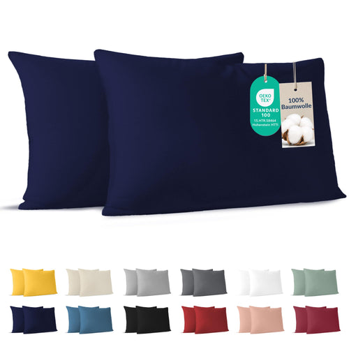 Dreamzie - Kissenbezug 40x40cm - 2er Set - 100% Baumwolle - Anthrazit