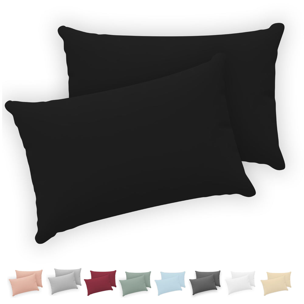 Twinzen - Kissenbezug 40x40cm - 2er Set - 100% Baumwolle - Anthrazit