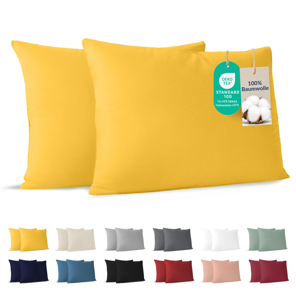 Dreamzie - Kissenbezug 40x40cm - 2er Set - 100% Baumwolle - Anthrazit