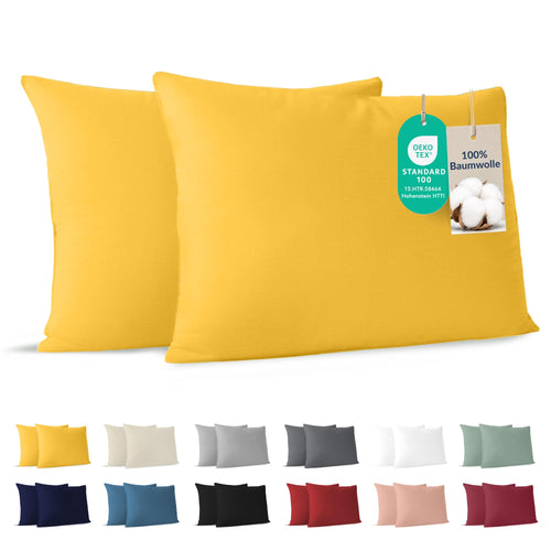 Dreamzie - Kissenbezug 40x40cm - 2er Set - 100% Baumwolle - Anthrazit