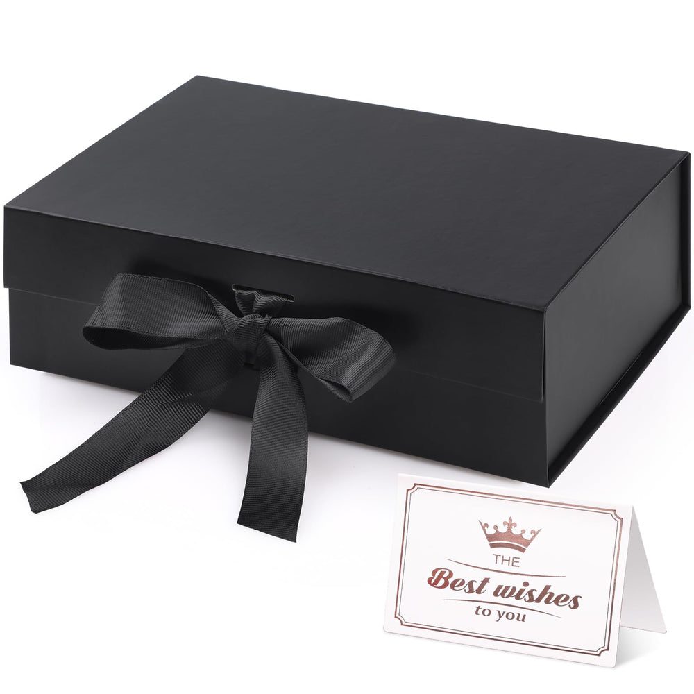 Hianjoo Geschenkbox mit Deckel 23x17x7cm, Magnetische Geschenkboxen mit Schleife, Geschenkkarton Faltbare für Weihnachten Hochzeit Geburtstag Jubiläum Valentinstag Geschenkverpackung - Rot