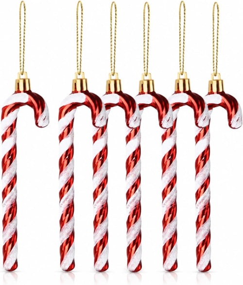 Zuckerstangen Baumschmuck Glitzer 6 Stück