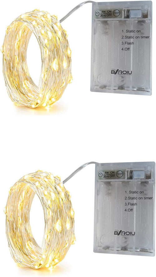 Micro LED Lichterkette batteriebetrieben, 2 m, 2 Stück