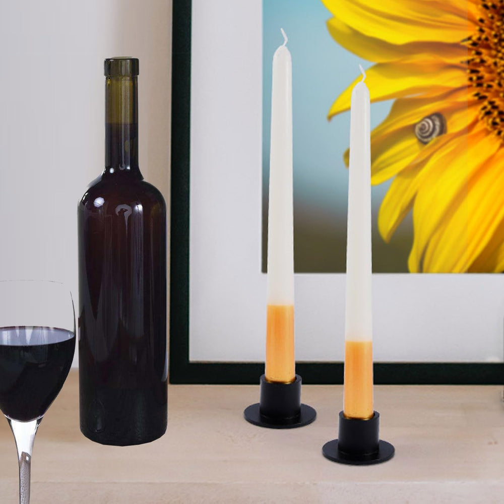 6 Stück Schwarze Kerzenständer,Retro Candlelight Dinner Kerzenhalter, für Wohn,Esszimmer und Schlafzimmerdekoration Kamindekoration