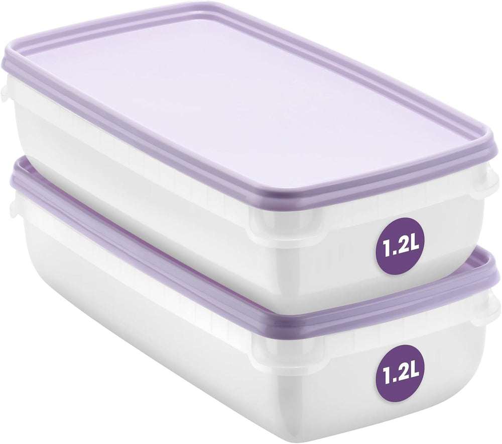 SmartStore flache Frischhaltedosen mit Deckel 2x 1,2L, 24x12x6,5cm