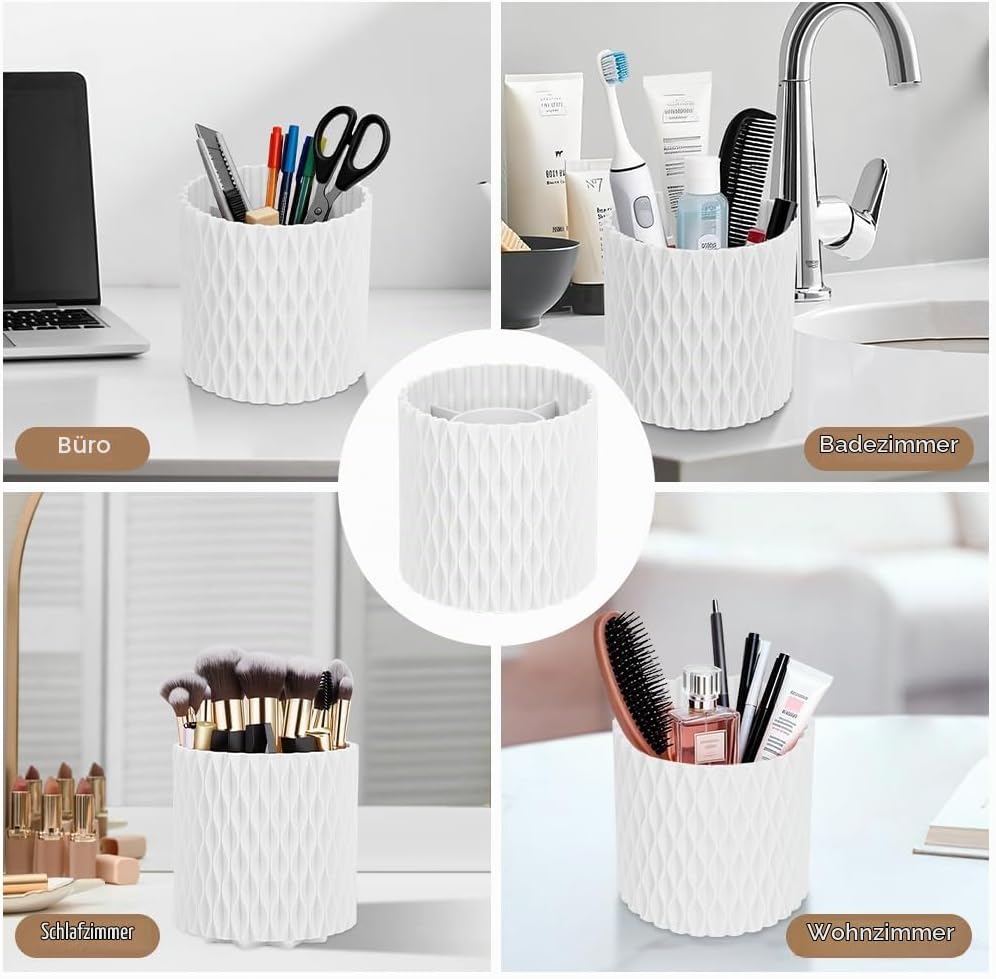 HOTUT 360° Drehbar Make Up Pinselhalter,Aesthetic Schminktisch Organizers