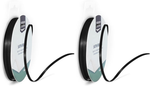 Vaessen Creative Satinband 3mmx10m Dunkel Grün, Schleifenband, Dekoband, Bänder zum Basteln, Stoffbänder für Hochzeit, Taufe Und Geburtstagsgeschenke