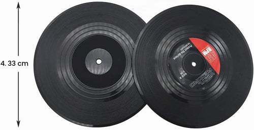 6 Stück Retro CD-Schallplatten-Untersetzer für Kaffee, Getränke, Geschirr, rutschfeste Untersetzer