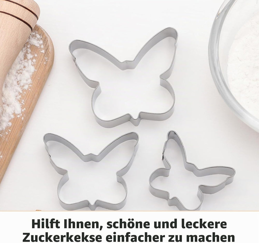 3 Stück Schmetterling Ausstecher Set,Ausstecher Schmetterling